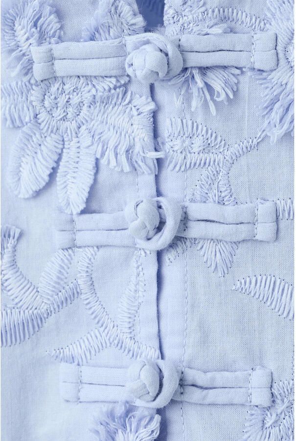 Mango blouse met borduursels lichtblauw - Foto 3