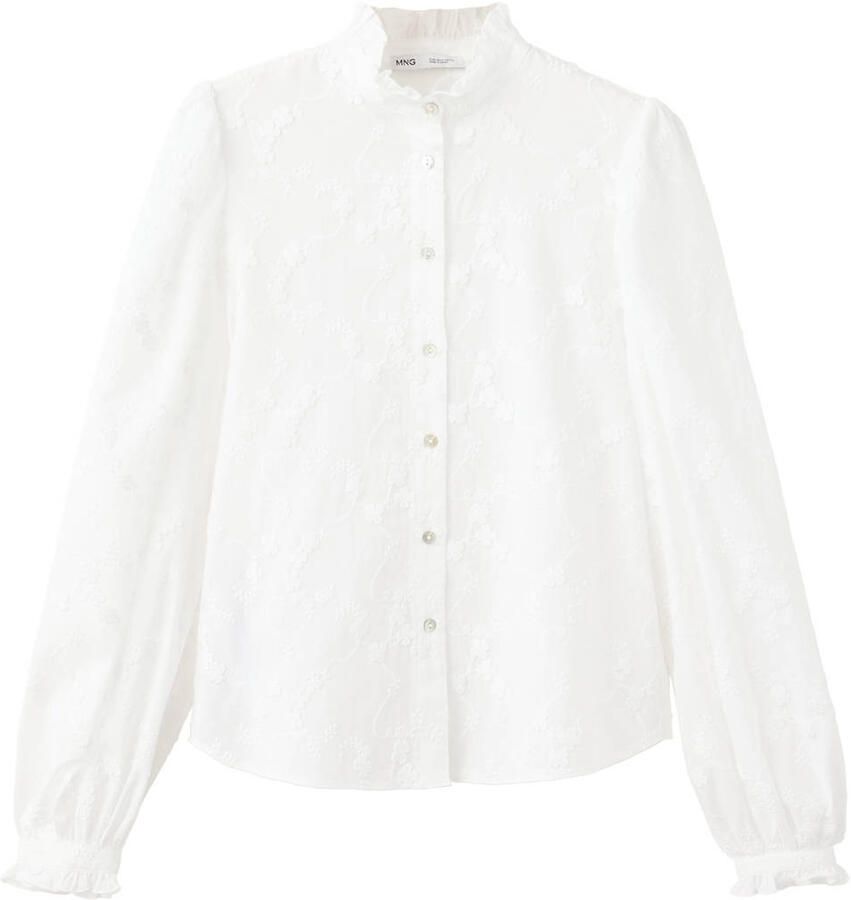 Mango blouse met borduursels wit - Foto 2