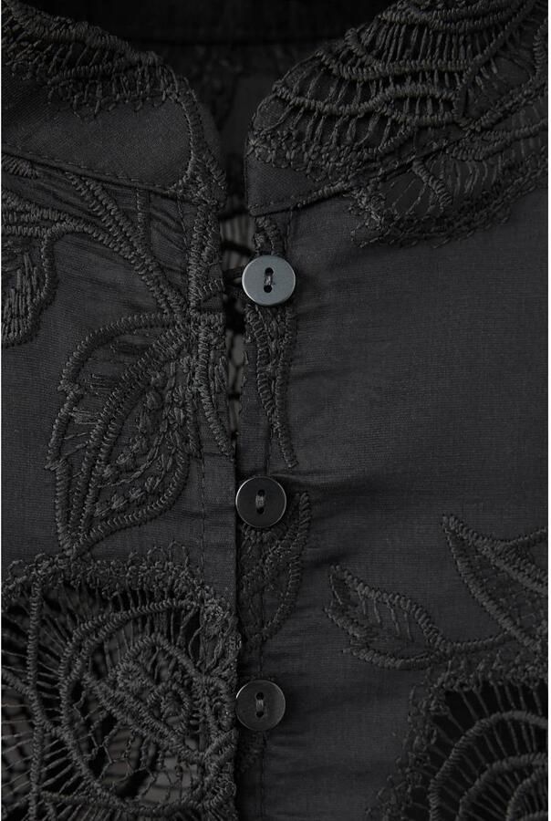 Mango blouse met borduursels zwart - Foto 2