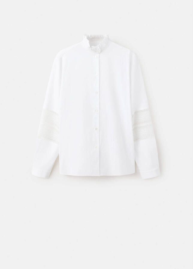 Mango blouse met broderie ecru - Foto 2