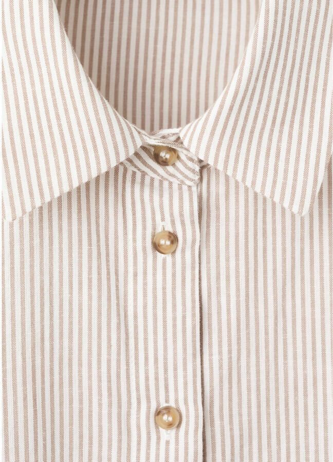 Mango blouse met krijtstreep beige - Foto 2