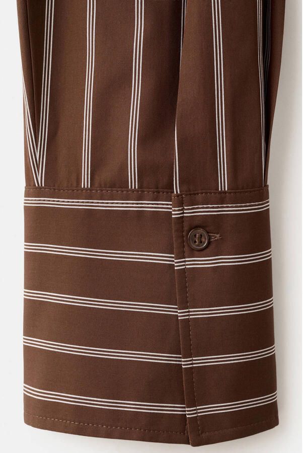 Mango blouse met krijtstreep bruin - Foto 2