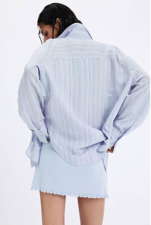 Mango blouse met krijtstreep - Foto 2