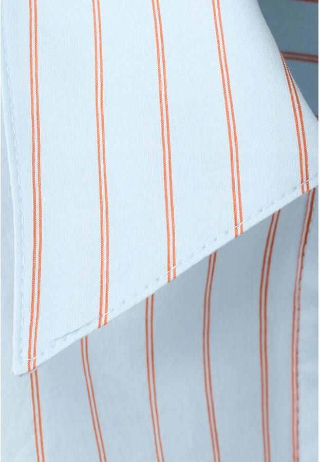 Mango blouse met krijtstreep lichtblauw - Foto 3