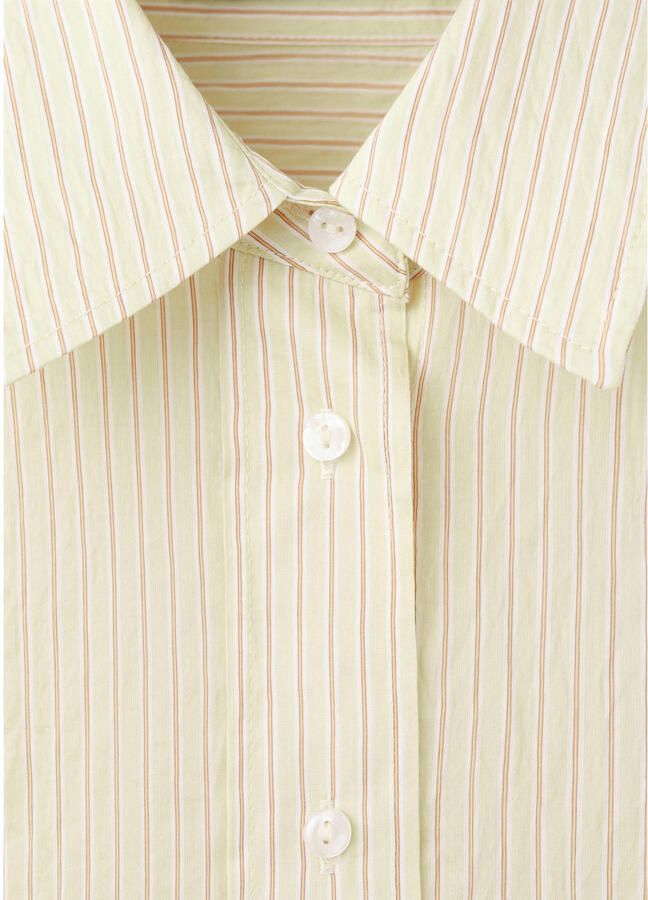Mango blouse met krijtstreep lichtgroen - Foto 2