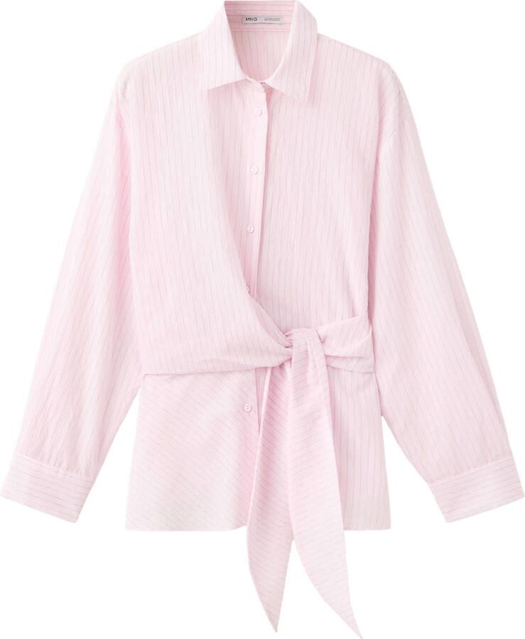 Mango blouse met krijtstreep roze