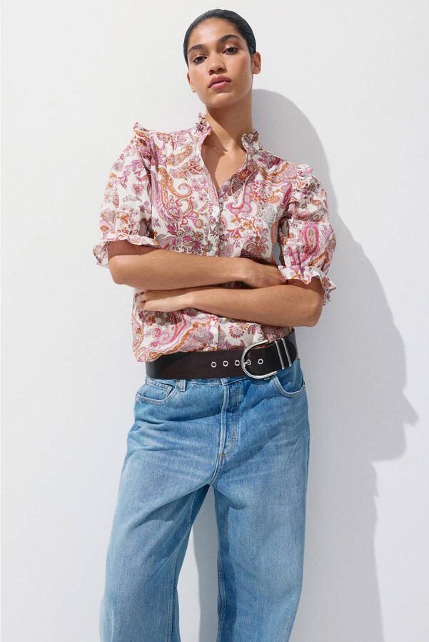 Mango blouse met paisley meerkleurig