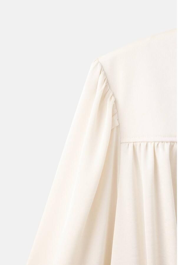 Mango blouse met plooien ecru - Foto 3