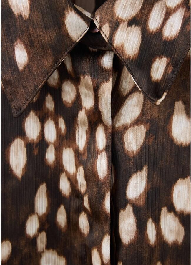 Mango blouse met print bruin - Foto 2