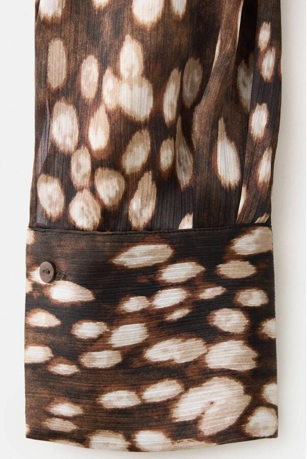 Mango blouse met print bruin - Foto 3