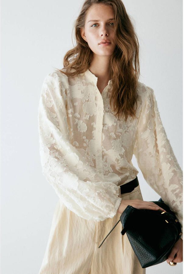 Mango blouse met print ecru - Foto 3