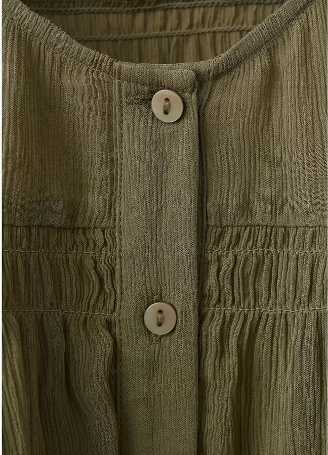Mango blouse met ruches groen - Foto 2