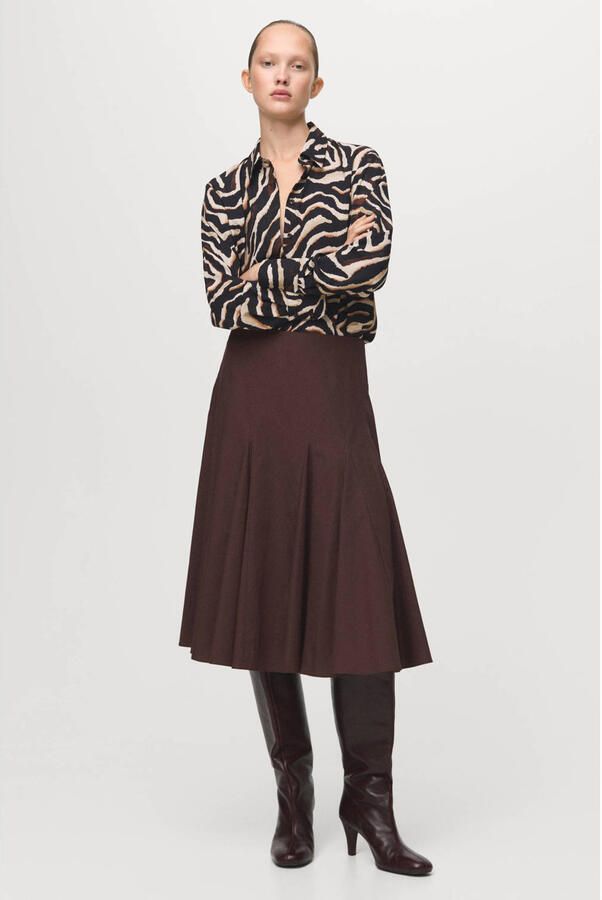 Mango blouse met zebraprint zwart - Foto 3