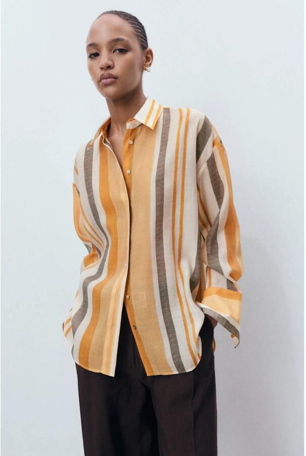 Mango blouse oranje