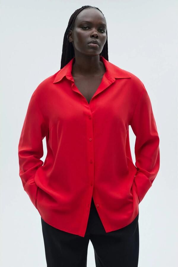 Mango blouse rood - Foto 3