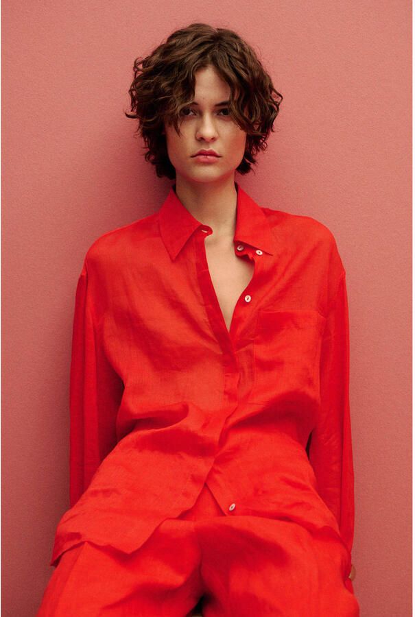 Mango blouse rood