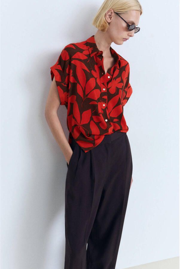 Mango blouse rood - Foto 3