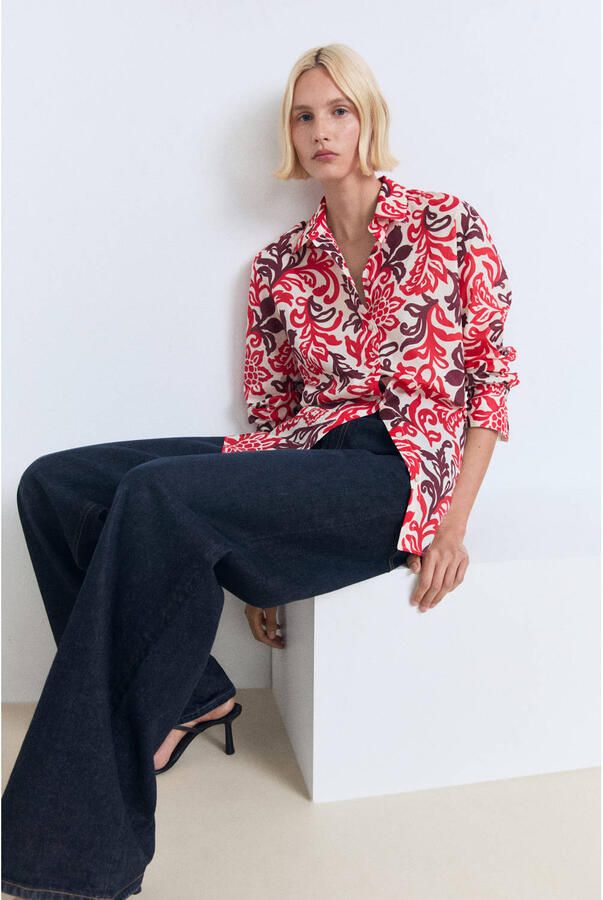 Mango blouse rood - Foto 2