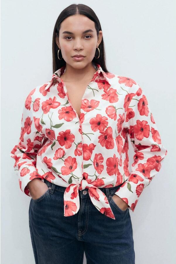 Mango blouse rood - Foto 1