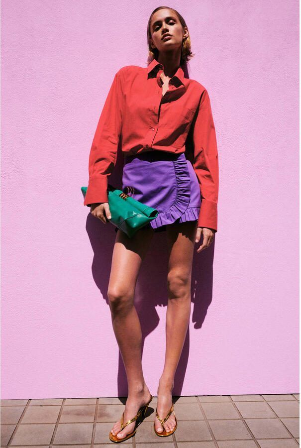 Mango blouse rood - Foto 2