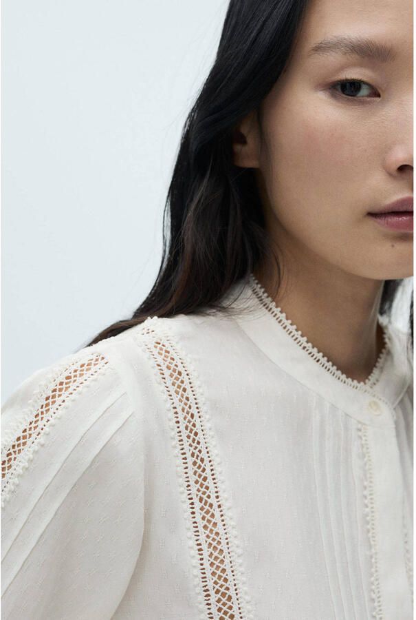 Mango blouse wit broderie - Foto 2