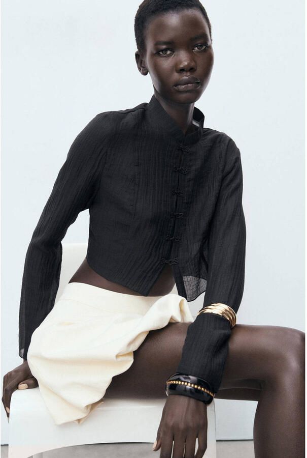Mango blouse zwart - Foto 2