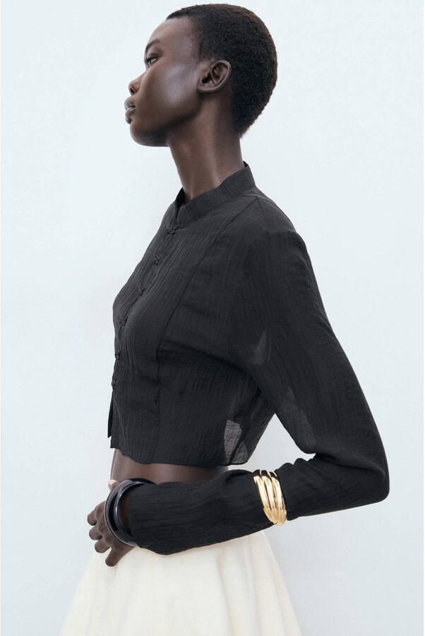 Mango blouse zwart - Foto 3