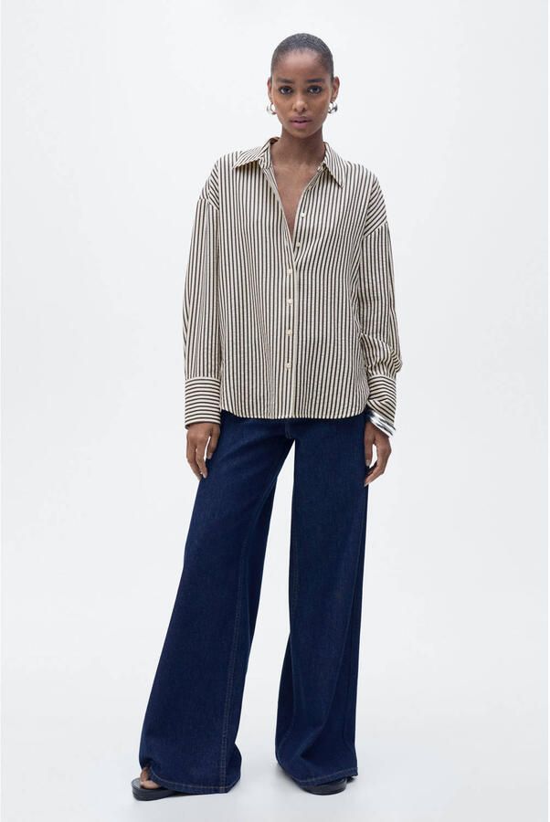 Mango blouse zwart ecru - Foto 2