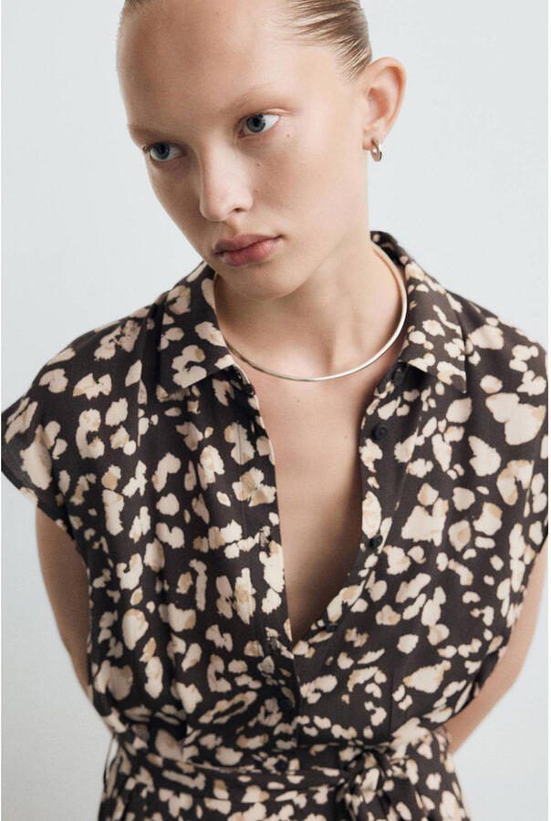 Mango blousejurk bruin - Foto 3