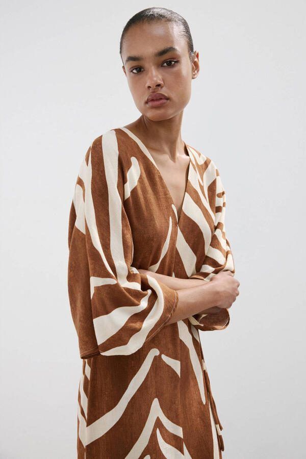 Mango blousejurk bruin