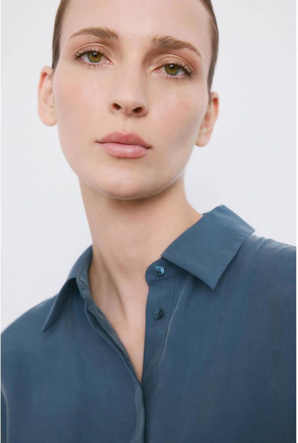 Mango blousejurk grijsblauw - Foto 2