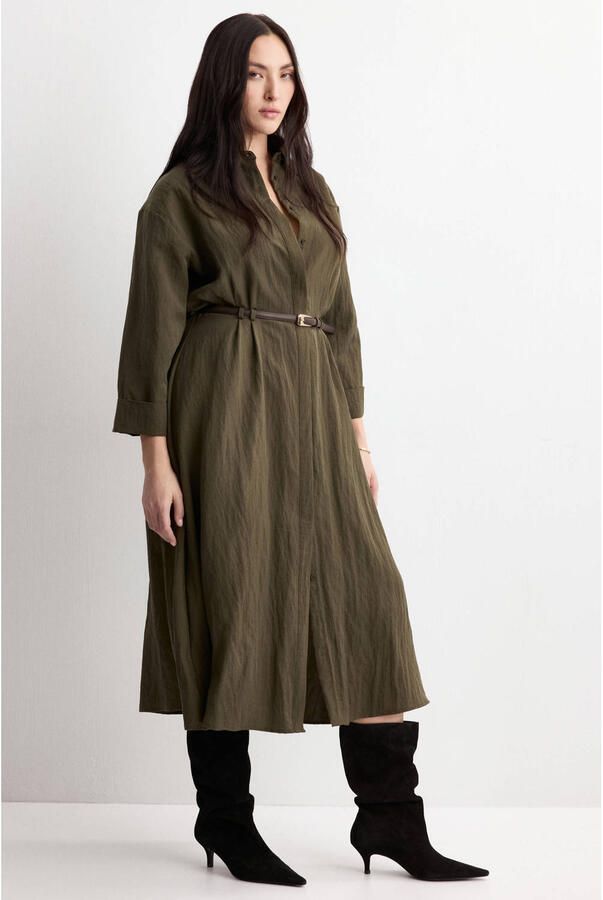 Mango blousejurk kaki - Foto 2