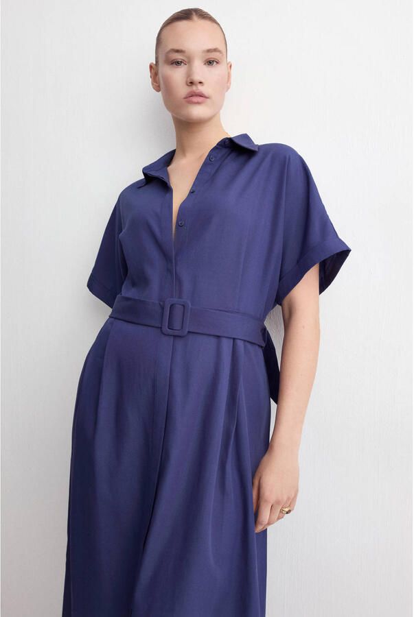 Mango blousejurk marineblauw - Foto 3