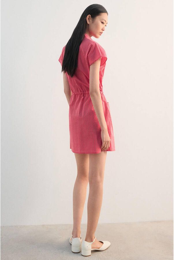 Mango blousejurk met krijtstreep rood - Foto 3
