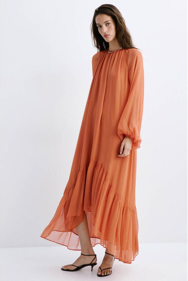 Mango blousejurk oranje