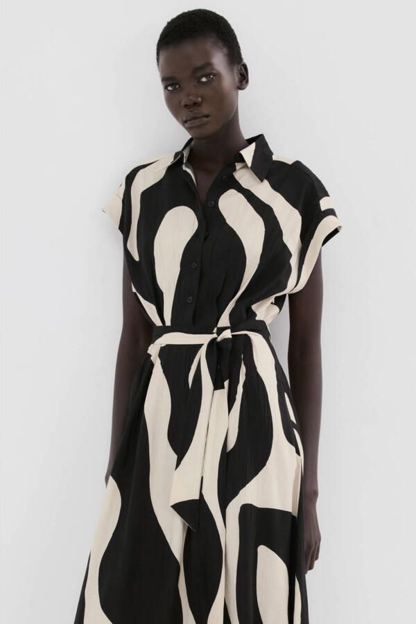 Mango blousejurk zwart - Foto 3