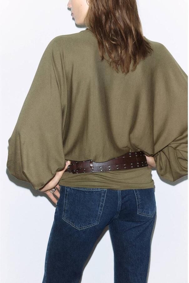 Mango blousetop groen - Foto 3