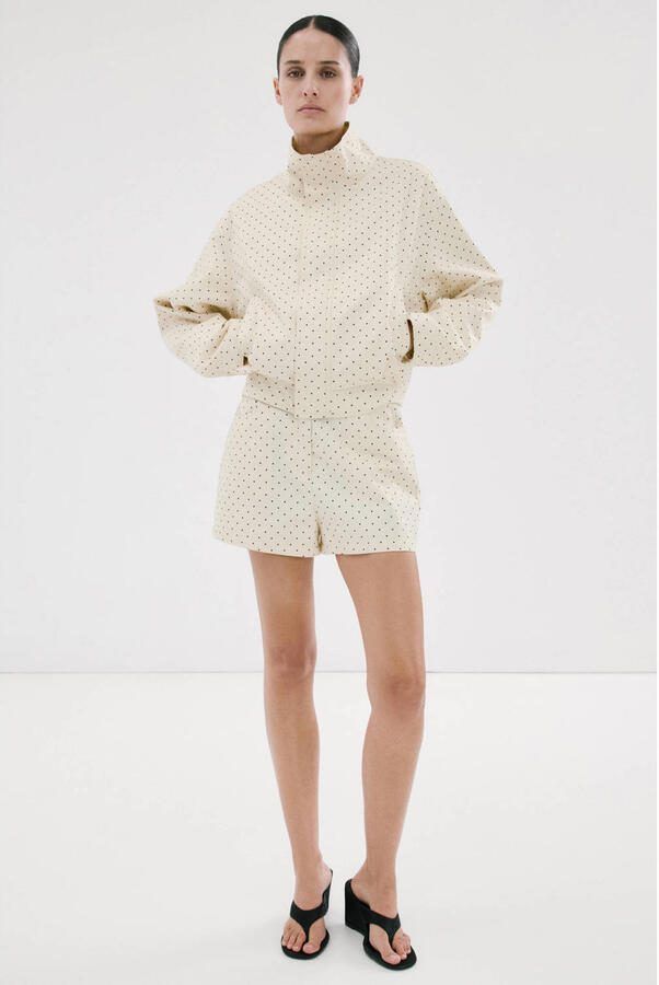 Mango bomberjack met stippen beige - Foto 3