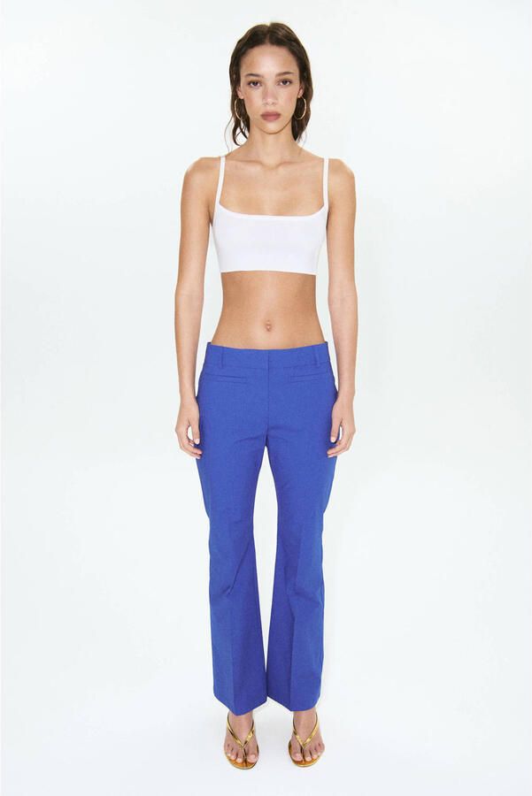 Mango bootcut low waist broek blauw