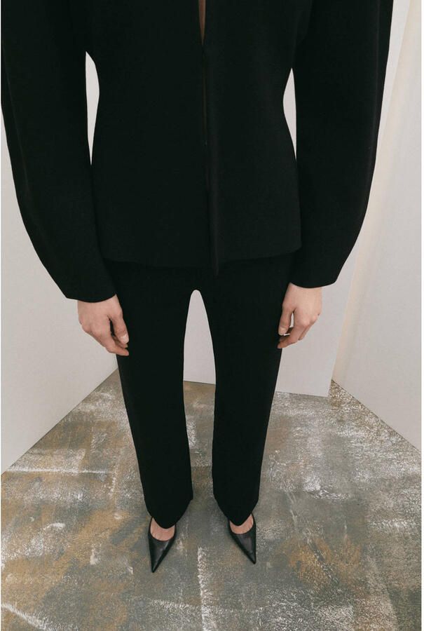 Mango bootcut regular waist broek zwart