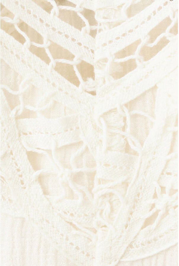 Mango broderie midi zomerjurk beige - Foto 3