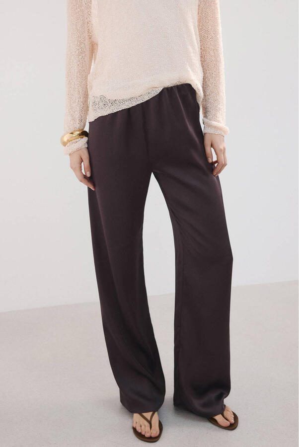 Mango broek straight donkerbruin