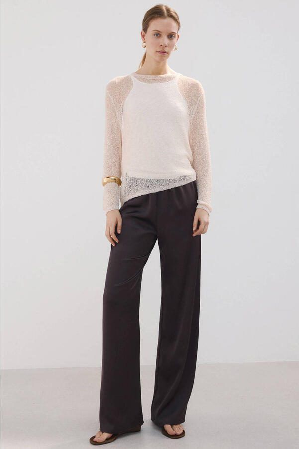 Mango broek straight donkerbruin - Foto 2