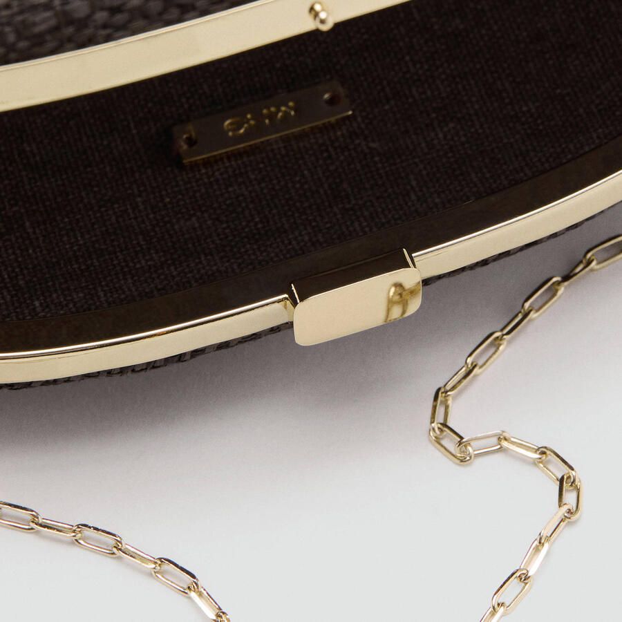 Mango clutch donkerbruin - Foto 2