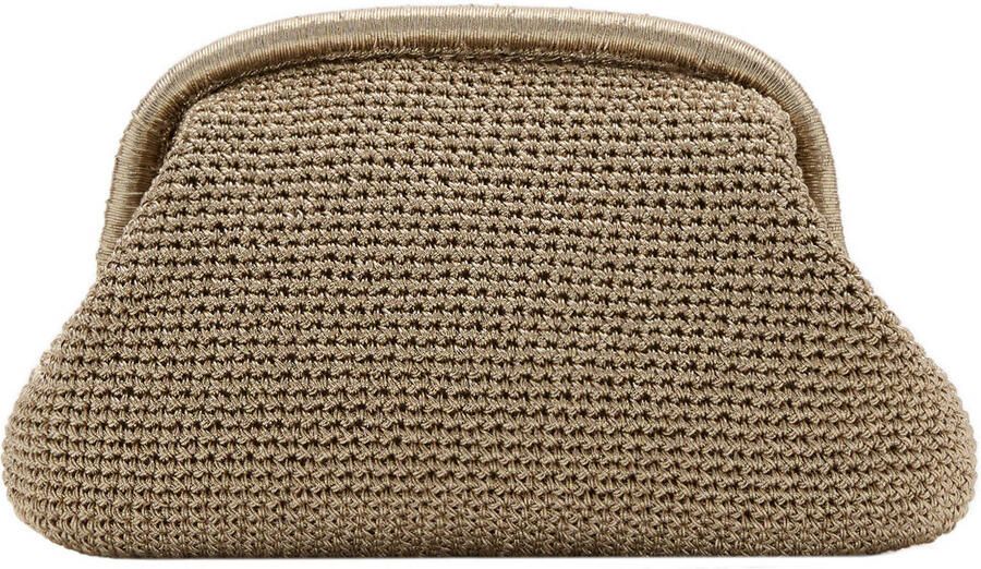 Mango clutch met lurex goudkleurig