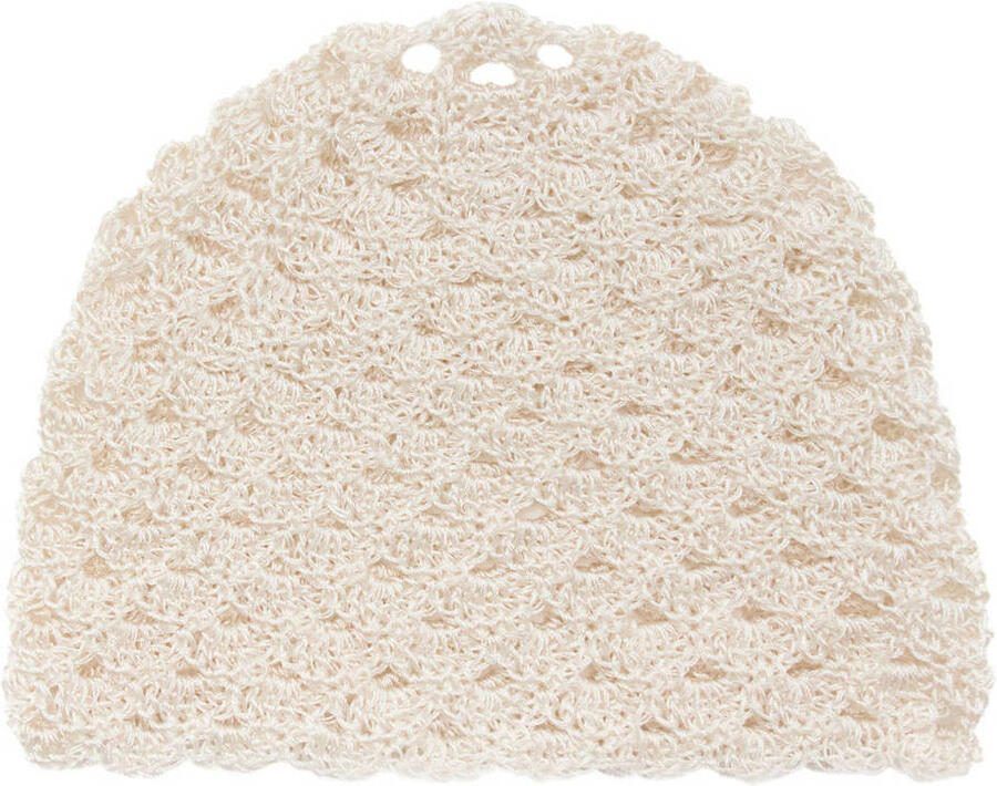 Mango crochet muts beige