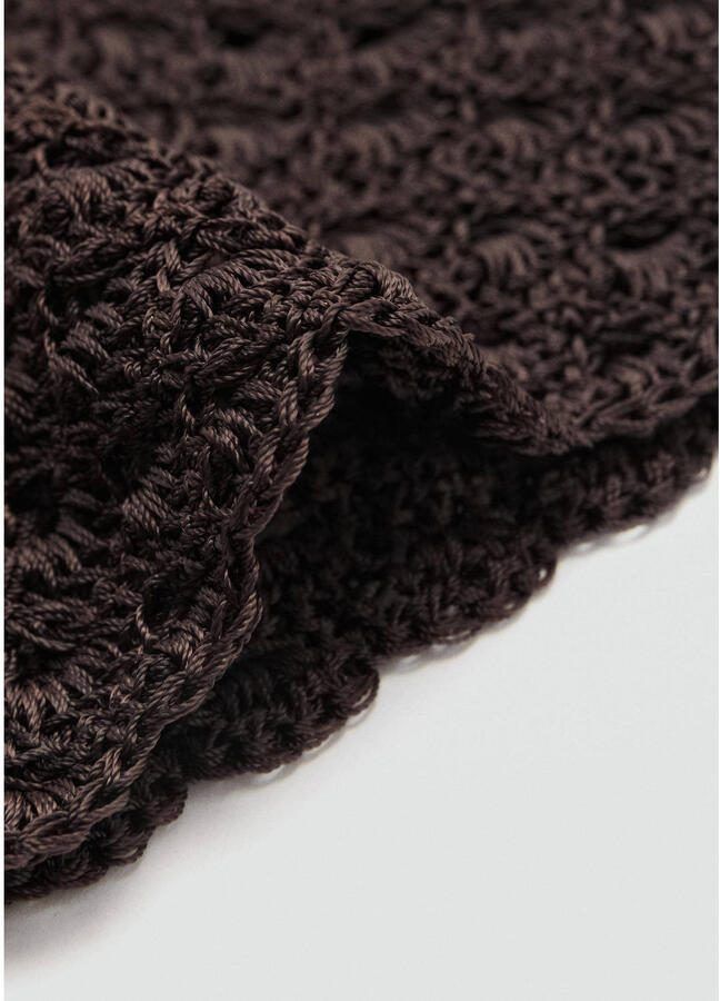 Mango crochet muts donkerbruin - Foto 2