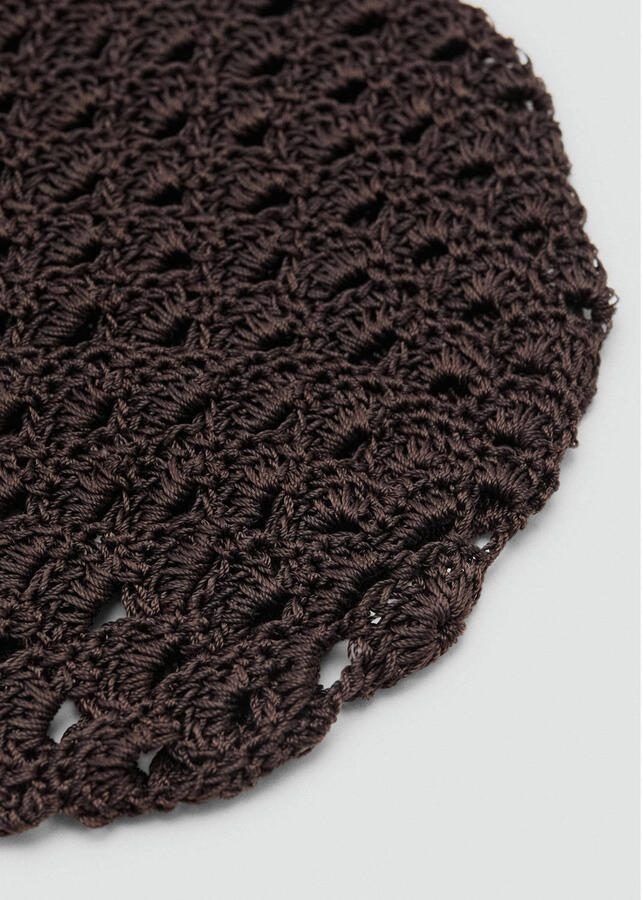 Mango crochet muts donkerbruin - Foto 3