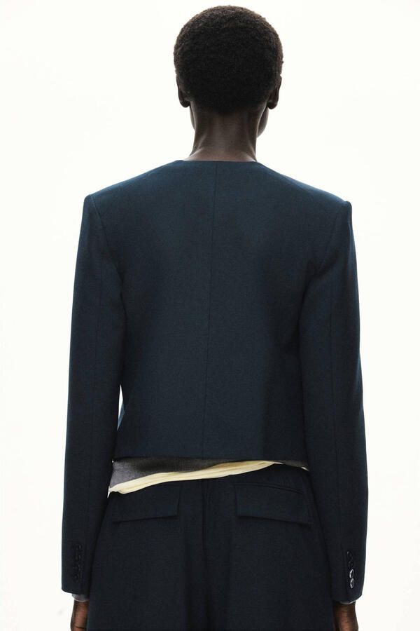 Mango cropped blazer donkerblauw - Foto 2