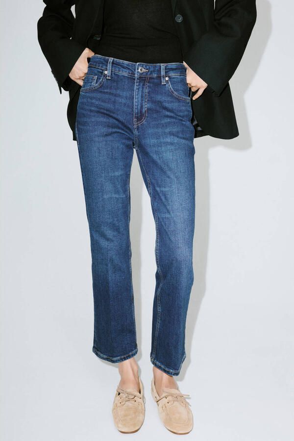 Mango cropped flared jeans mediumblauw - Foto 3